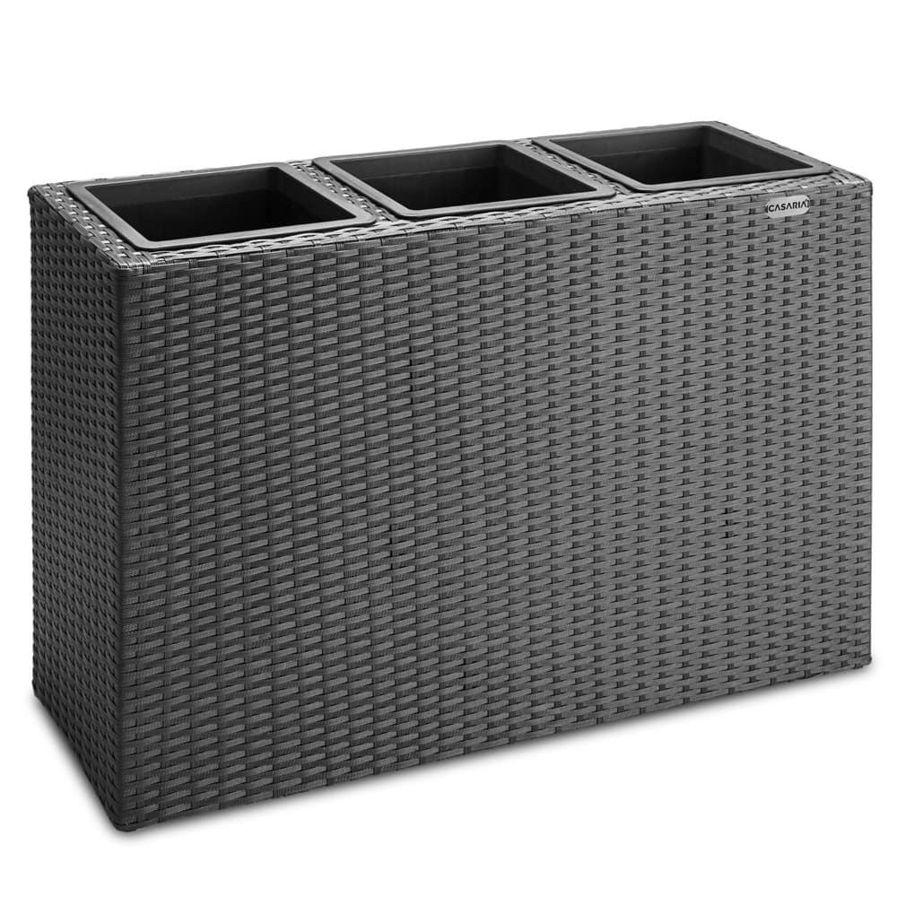 Blomsterkasse Polyrattan    Potter  83x30 5x60 Cm  Sort