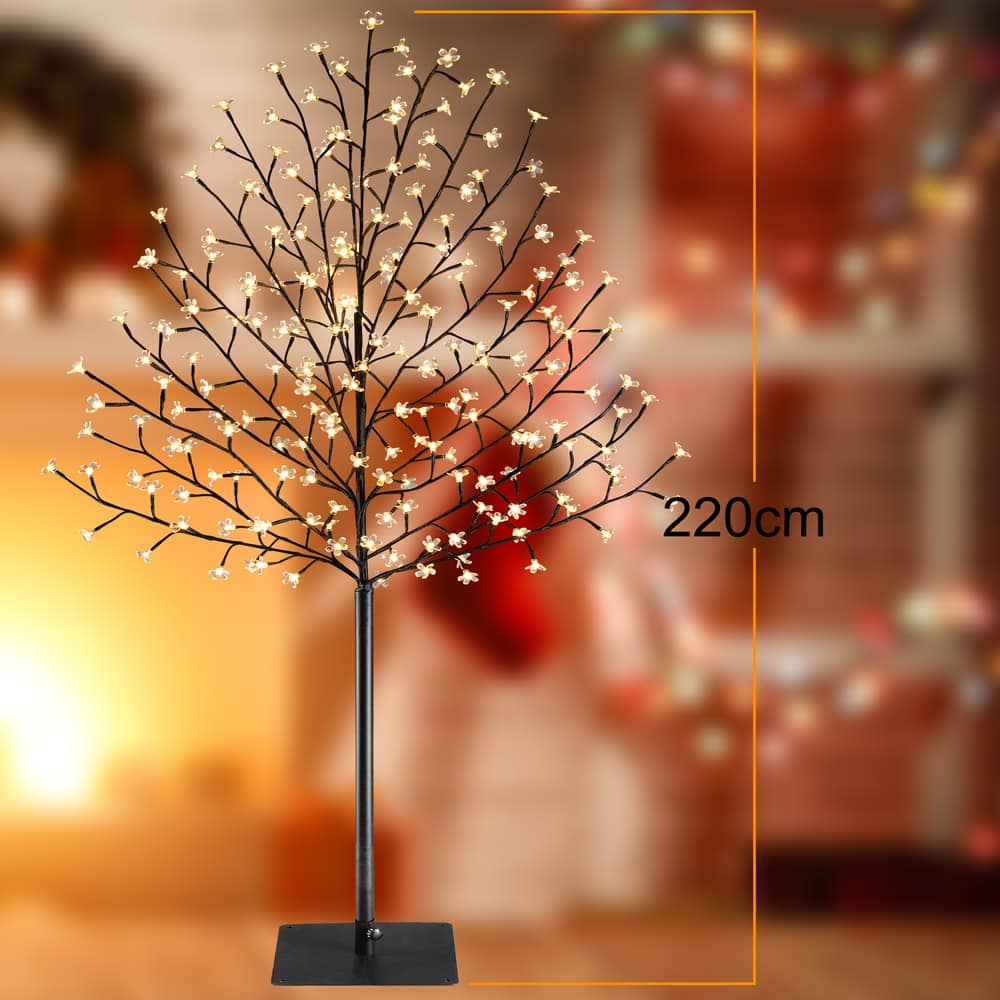 Blomstertræ  Varm Hvid 220cm Indendørs Udendørs   Fjernbetjening