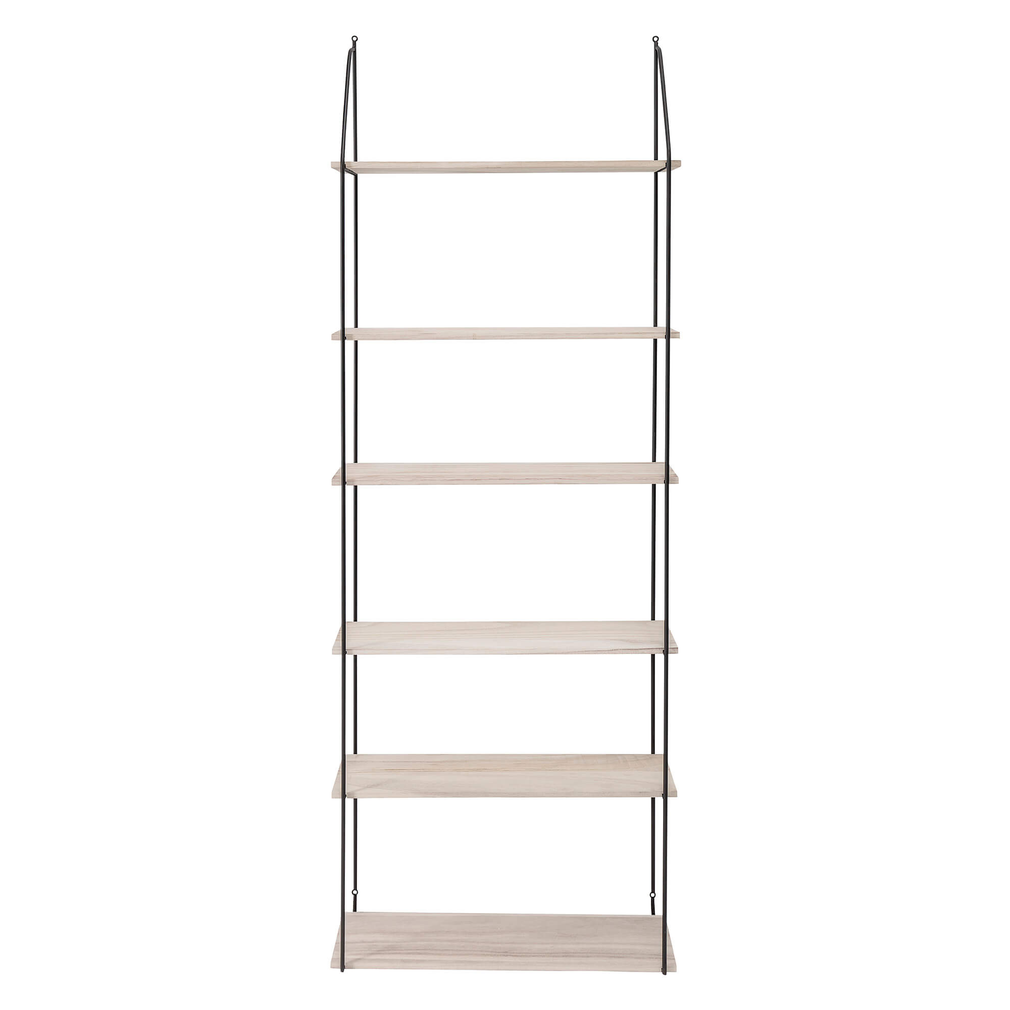 Bloomingville Lea Reol Natur Sort Paulowniatræ Metal Hylder :177cm X65cm 15cm