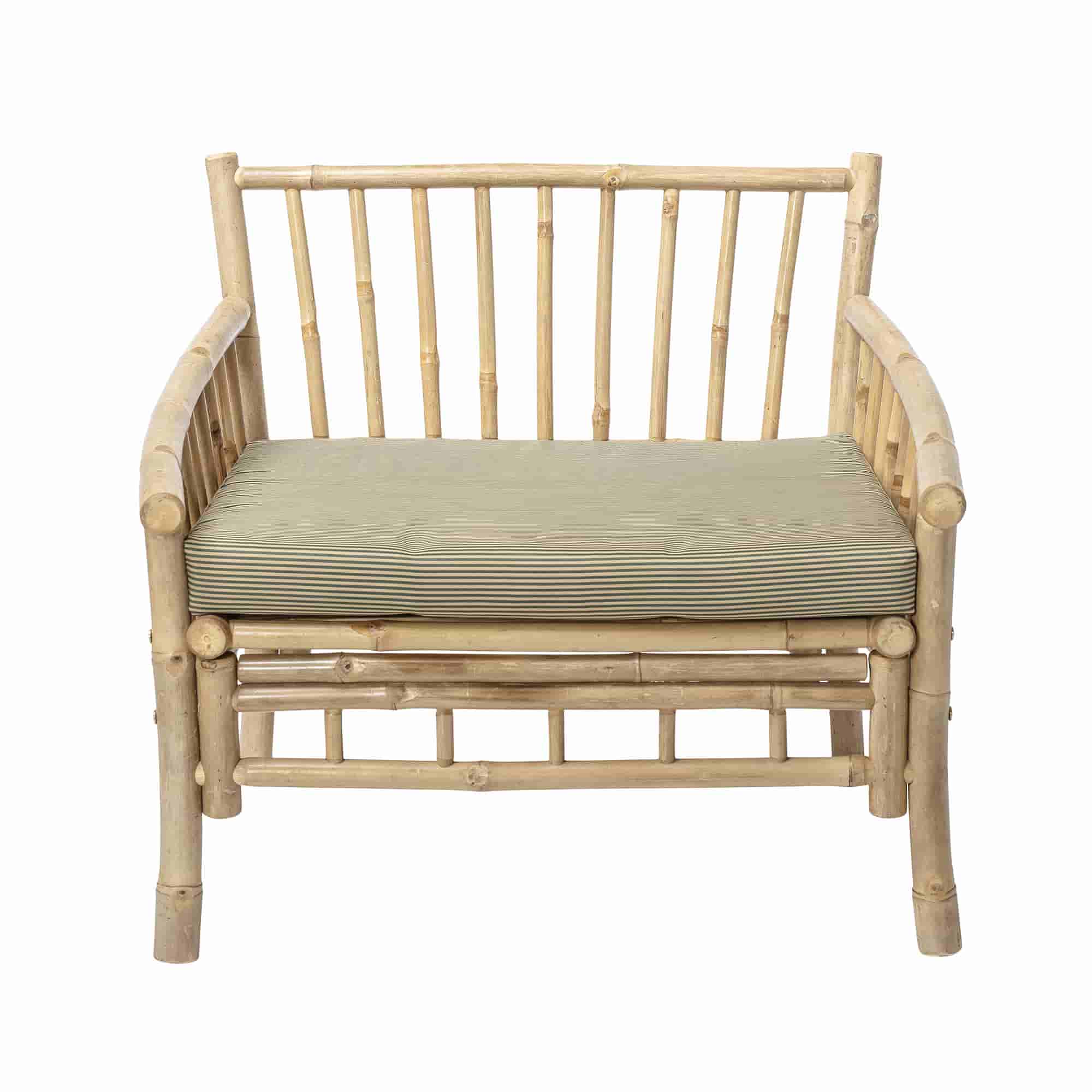 Bloomingville Sole Loungestol Natur Polyester Bambustræ Armlæn Inkl Hynde