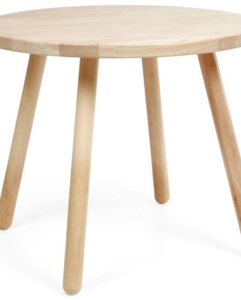 Børneaktivitetsbord Kave Home Dilcia Rund ø55 Cm Massivt Gummitræ Natur