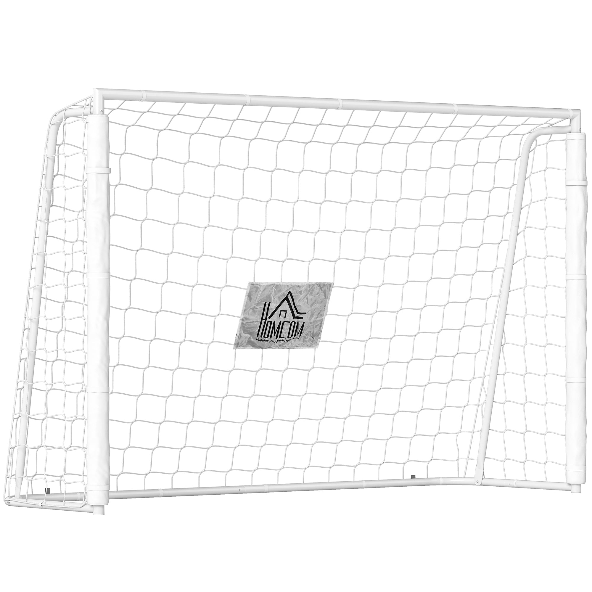 Børnefodboldmål Målmarkør Stødabsorberende ærmer Havemål 186x123 Cm Hvid
