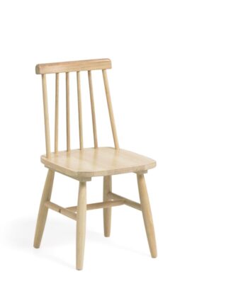 Børnestol Kave Home Tressia Massivt Gummitræ Natur  Vandbaseret Lak  Nylonpuder H59   Cm