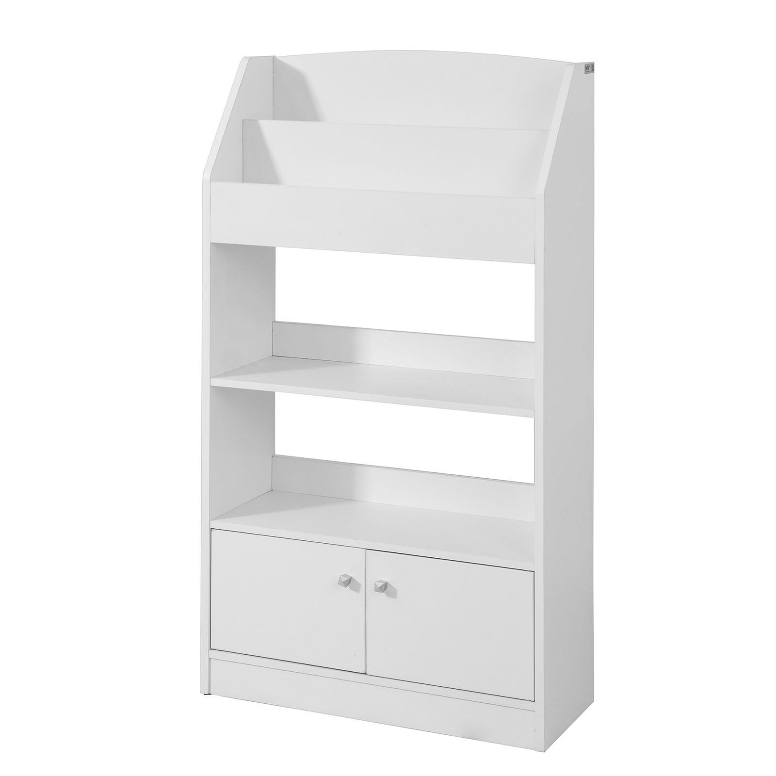 Bogreol Med Skab Til Børn  60x24x107 Cm  Hvid