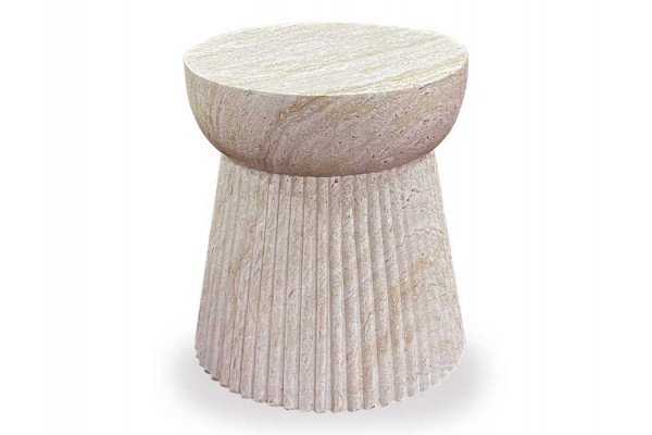 Bolette Sidebord Riller ø37 43 Cm Natur