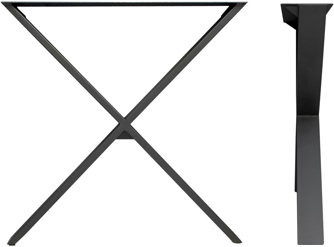 Bordben House Of Sander Slim Base Til Plankebord Sort Stål Krydsstel H71ã L70 Cm