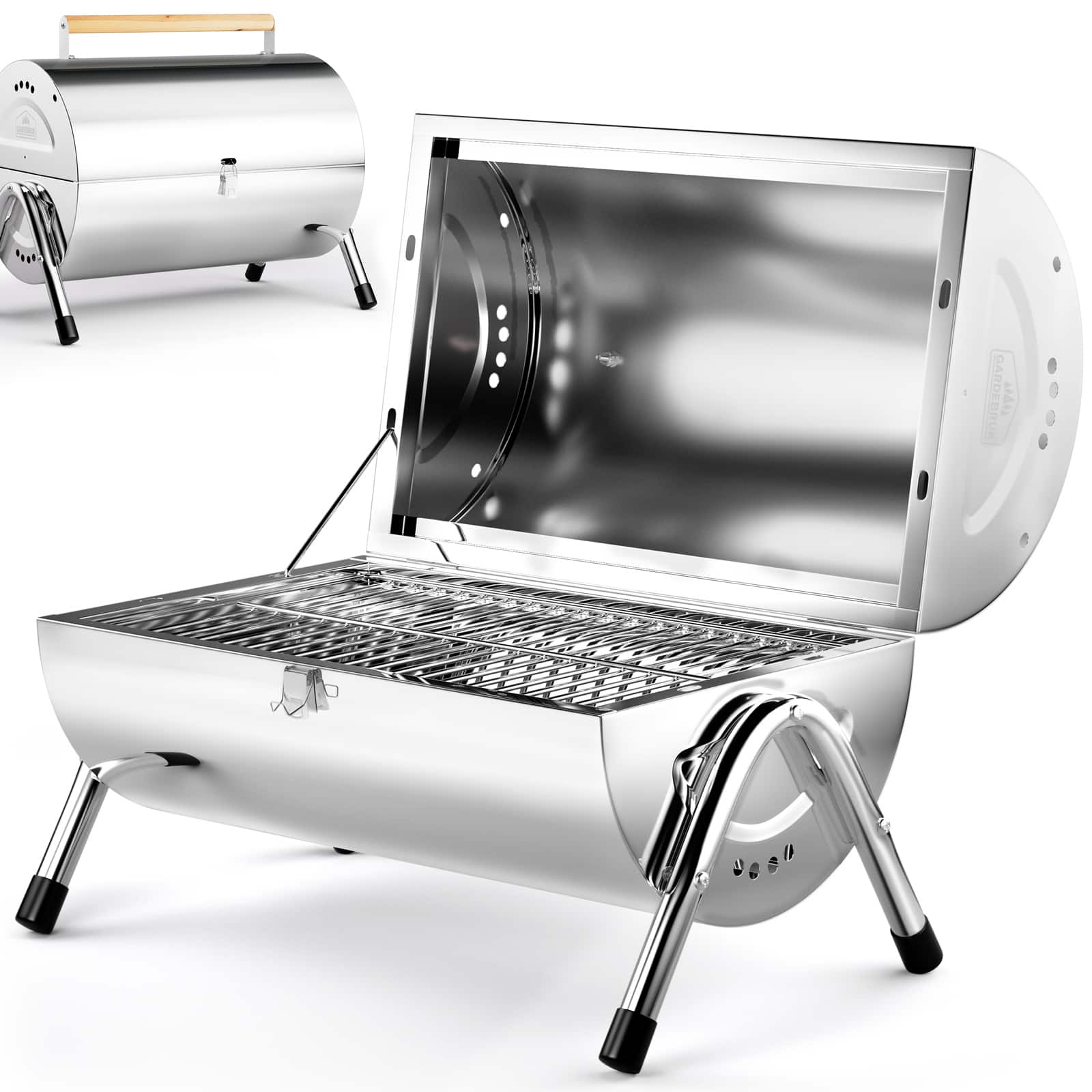 Bordgrill Rustfrit Stål Sammenklappelig Bærbar Trækulgrill
