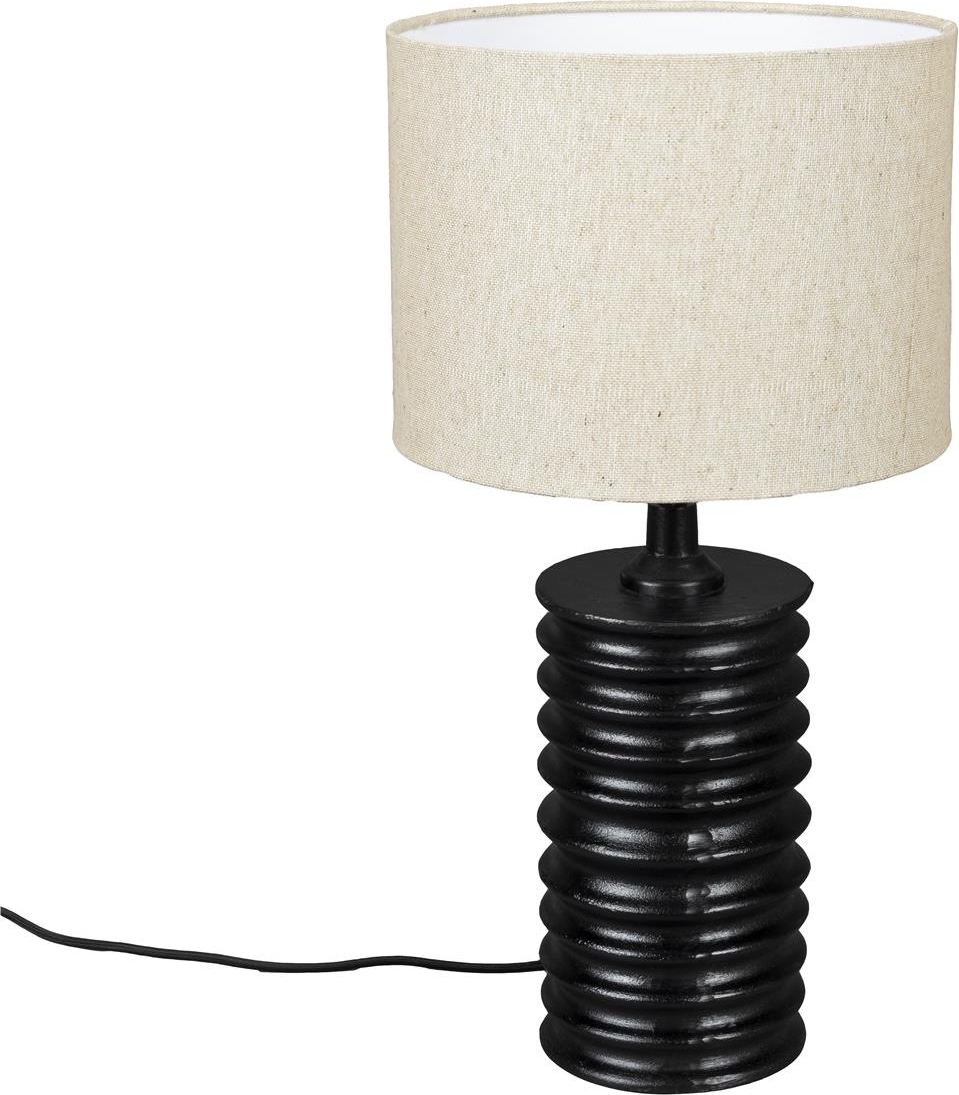 Bordlampe Dutchbone Yalu Ribbet Aluminium Kulsort ø27 54 Cm