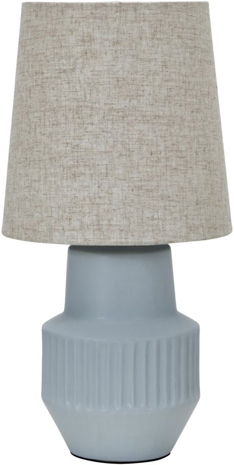 Bordlampe House Doctor Noam Lyseblåt Keramik Med Hørskærm ø25 H48 Cm