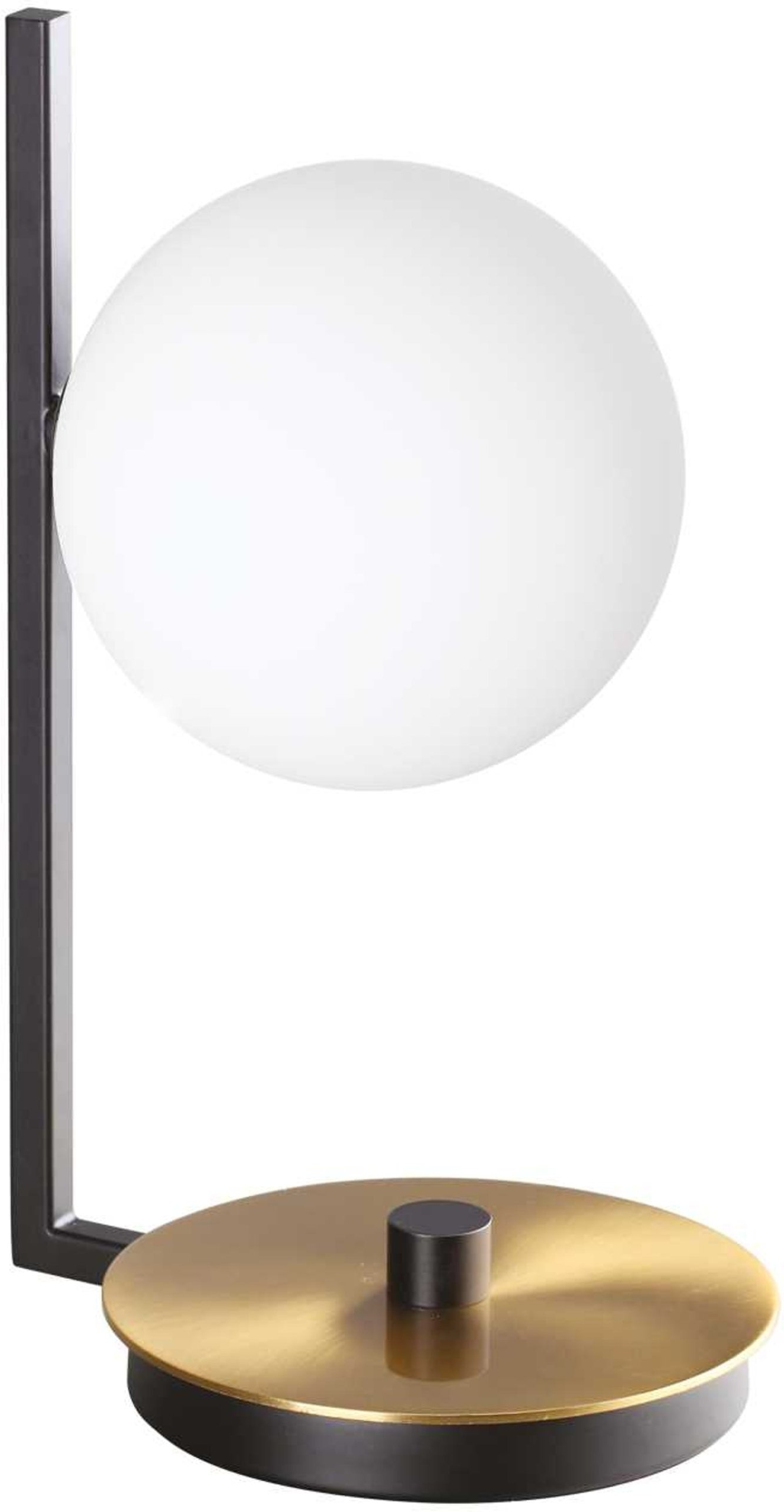 Bordlampe Ideal Lux Birds Sort Lakeret Metal Med Satin Messing Og Syreætsede Glas H26   Cm