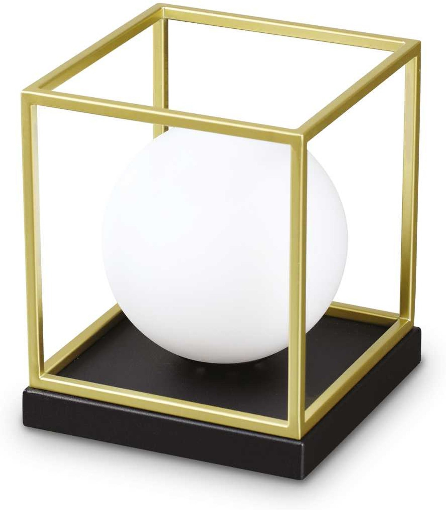 Bordlampe Ideal Lux Lingotto Sort Messing Metal   Glas H22   ø18   Cm