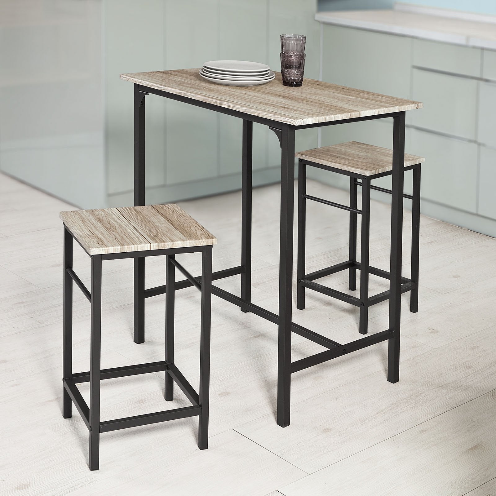 Bordsæt Med Højt Bord Og   Taburetter   Moderne Stil