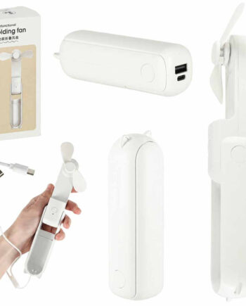 Bordventilator Mini Håndholdt Foldbar Vindmølle Bærbar Usb Hvid
