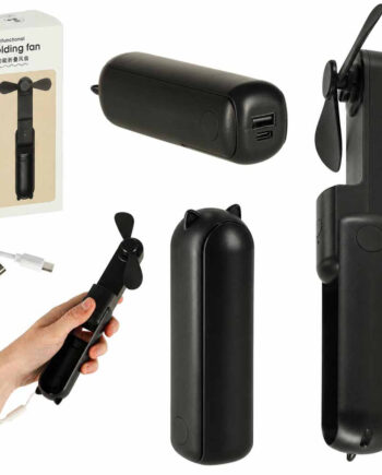 Bordventilator Mini Håndholdt Foldbar Vindmølle Bærbar Usb Sort