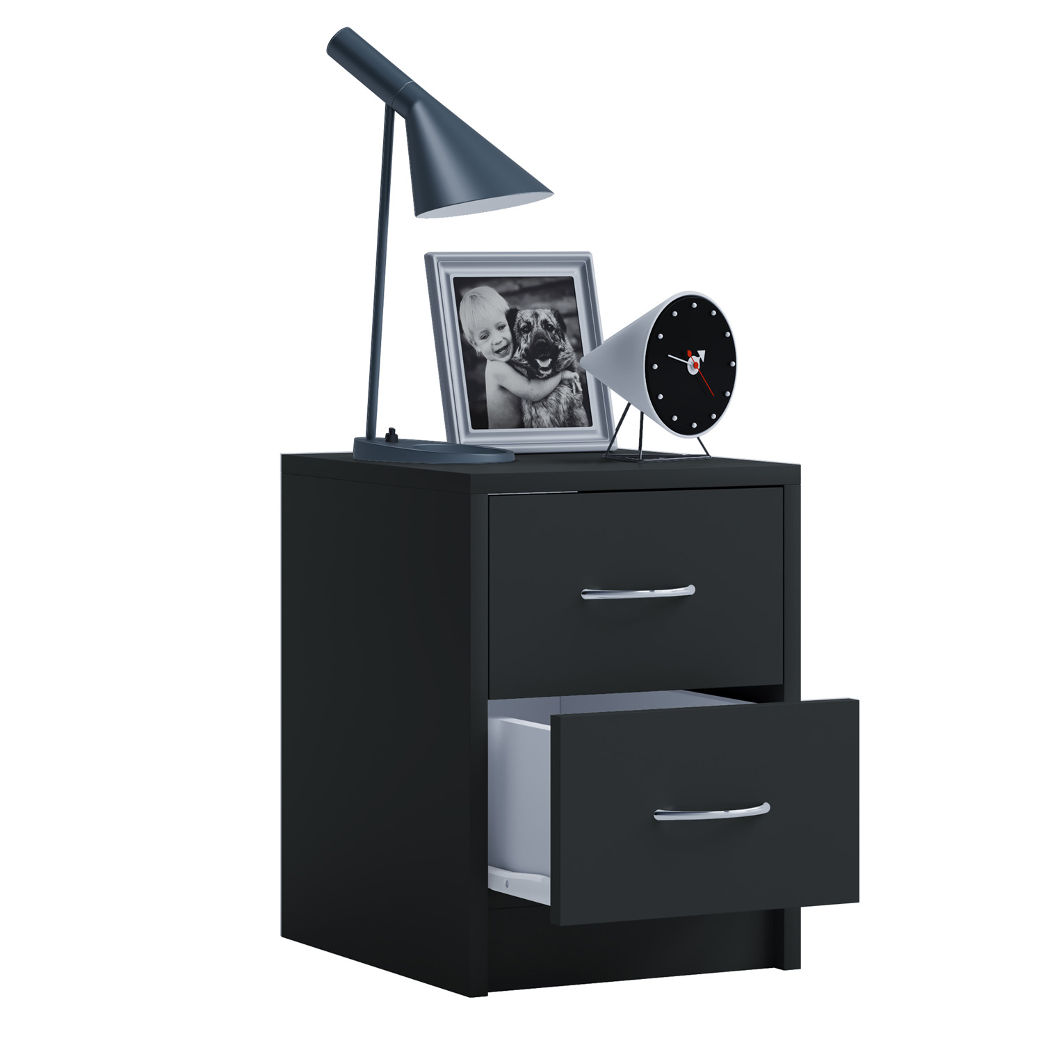 Boxal Mini Sengebord Skuffer Sort Træ