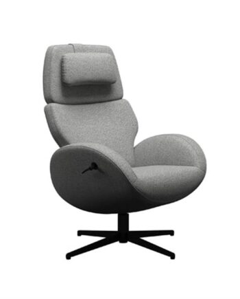 Brunstad Paz Hvilestol    Skammel Sortlakeret Stel Taffie Steel Grey