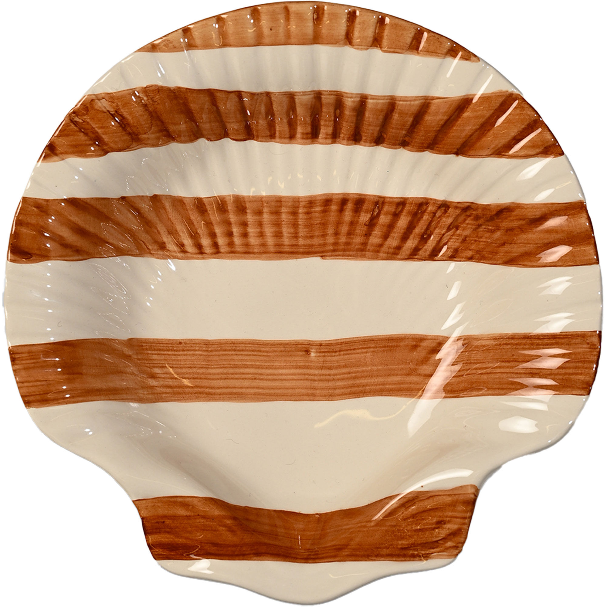 Byon Armona Stripe Serveringsfad 23   Cm  Lys Brun Hvid