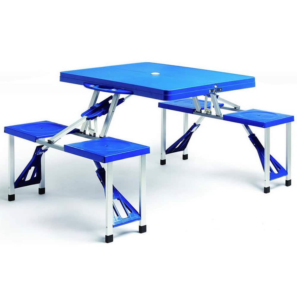 Campingbord Blåt Aluminium Til   Personer Foldbart
