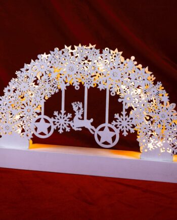 Candle Arch Christmas Snowflakes White