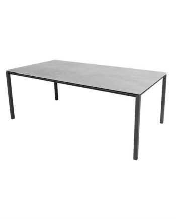Cane-line Pure Havebord 200x100 Cm Stel   Lavagrå Bordplade   Fossil Grå