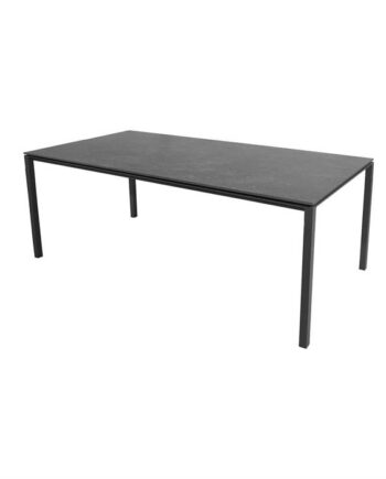 Cane-line Pure Havebord 200x100 Cm Stel   Lavagrå Bordplade   Fossil Sort