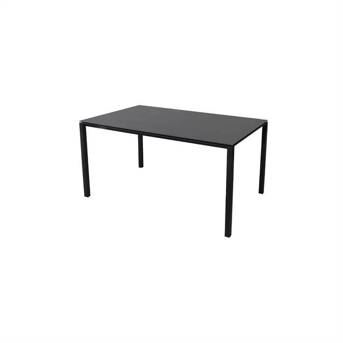 Cane-line Pure Havebord 150   90 Cm Stel   Lavagrå  Bordplade   Nero Sort