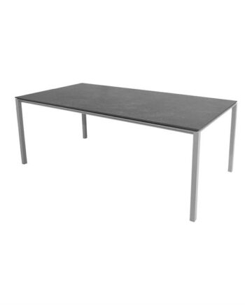 Cane-line Pure Havebord 200x100 Cm Stel   Lysegrå Bordplade   Fossil Sort