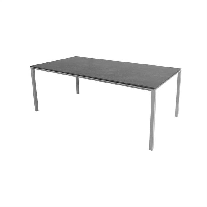 Cane-line Pure Havebord 200x100 Cm Stel   Lysegrå Bordplade   Fossil Sort