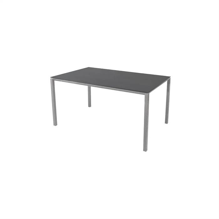 Cane-line Pure Havebord 150   90 Cm Stel   Lysegrå  Bordplade   Nero Sort