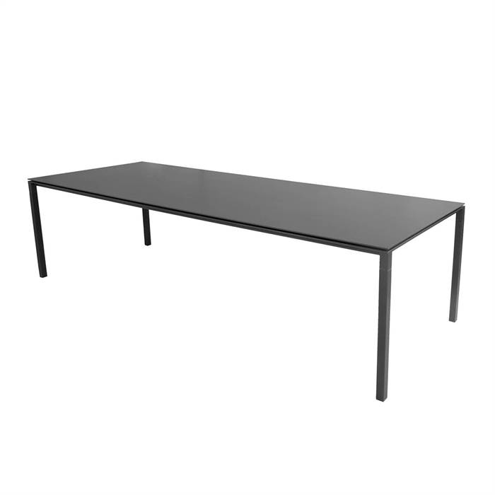 Cane-line Pure Havebord 280x100 Cm Stel: Lavagrå Bordplade: Nero Sort