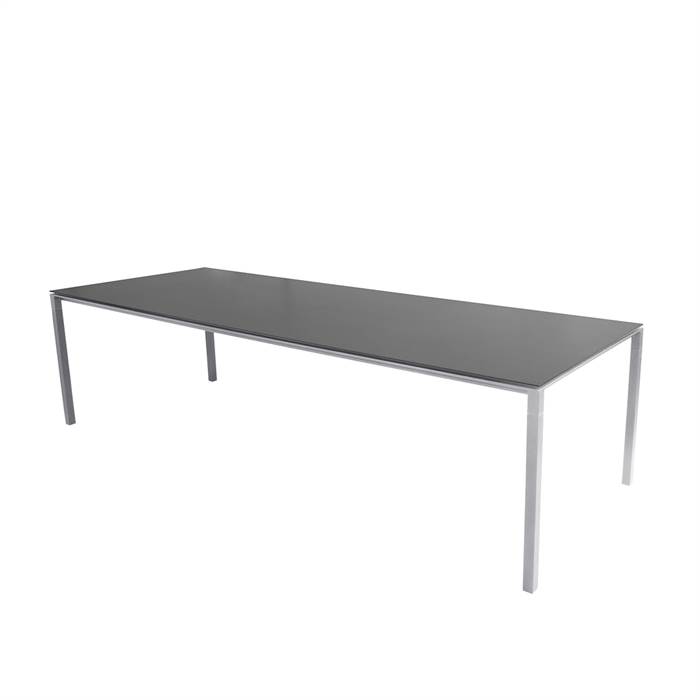 Cane-line Pure Havebord 280x100 Cm Stel: Lysegrå Bordplade: Nero Sort