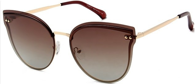 Cat-eye Solbriller Til Kvinder Kaleu Miss Brun Guld Uv-beskyttende Glas