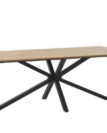 Cesura Spisebord  Rektangulær Natur Eg Melamin Og Sort Stjerne Metal  100x200
