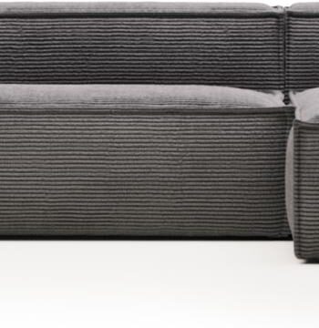 Chaiselong Sofa Kave Home Blok Grå Fløjl Højrevendt H69ã B174ã L330cm