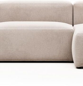 Chaiselong Sofa Kave Home Blok Højrevendt Beige Polstret Stof
