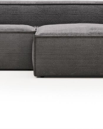 Chaiselong Sofa Kave Home Blok Højrevendt Grå Stof 240x174 Cm