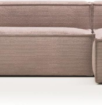 Chaiselong Sofa Kave Home Blok Lyserød Corduroy Højrevendt H69x330x174 Cm