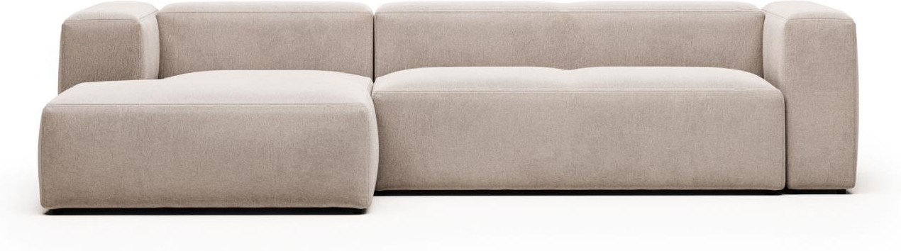 Chaiselong Sofa Kave Home Blok Venstrevendt Polstret Stof Beige Moderne Nordisk