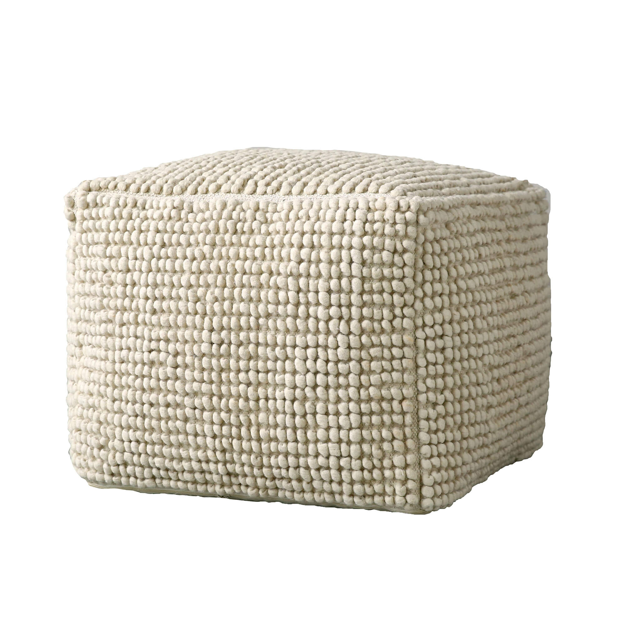 Creative Collection Fleur De Sel Puf Natur Uld Kvadratisk 61x61