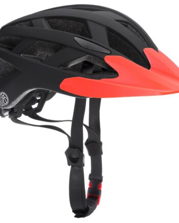 Cykelhjelm Til Børn  -  Led Justerbar 50-57cm Visir  -13 år Bmx Mountainbike Ce-certificeret  Farve Størrelse: Sort-orange