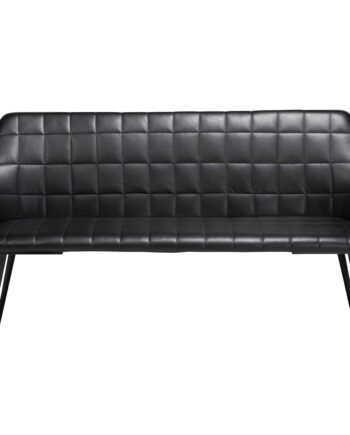 Dan-form Embrace Sofabænk Vintage Sort Kunstlæder Og Sort Stål
