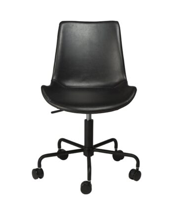 Dan-form Hype Kontorstol Vintage Sort Kunstlæder Og Sort Stål