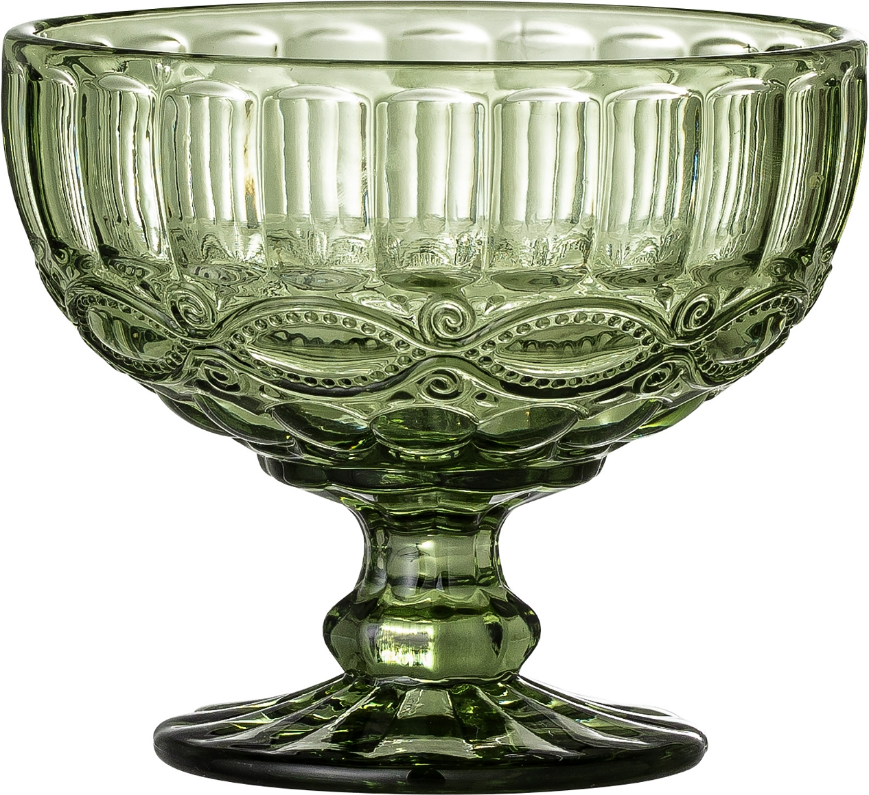 Dekorativ Skål Creative Collection Florie Grønt Glas ø12 Cm