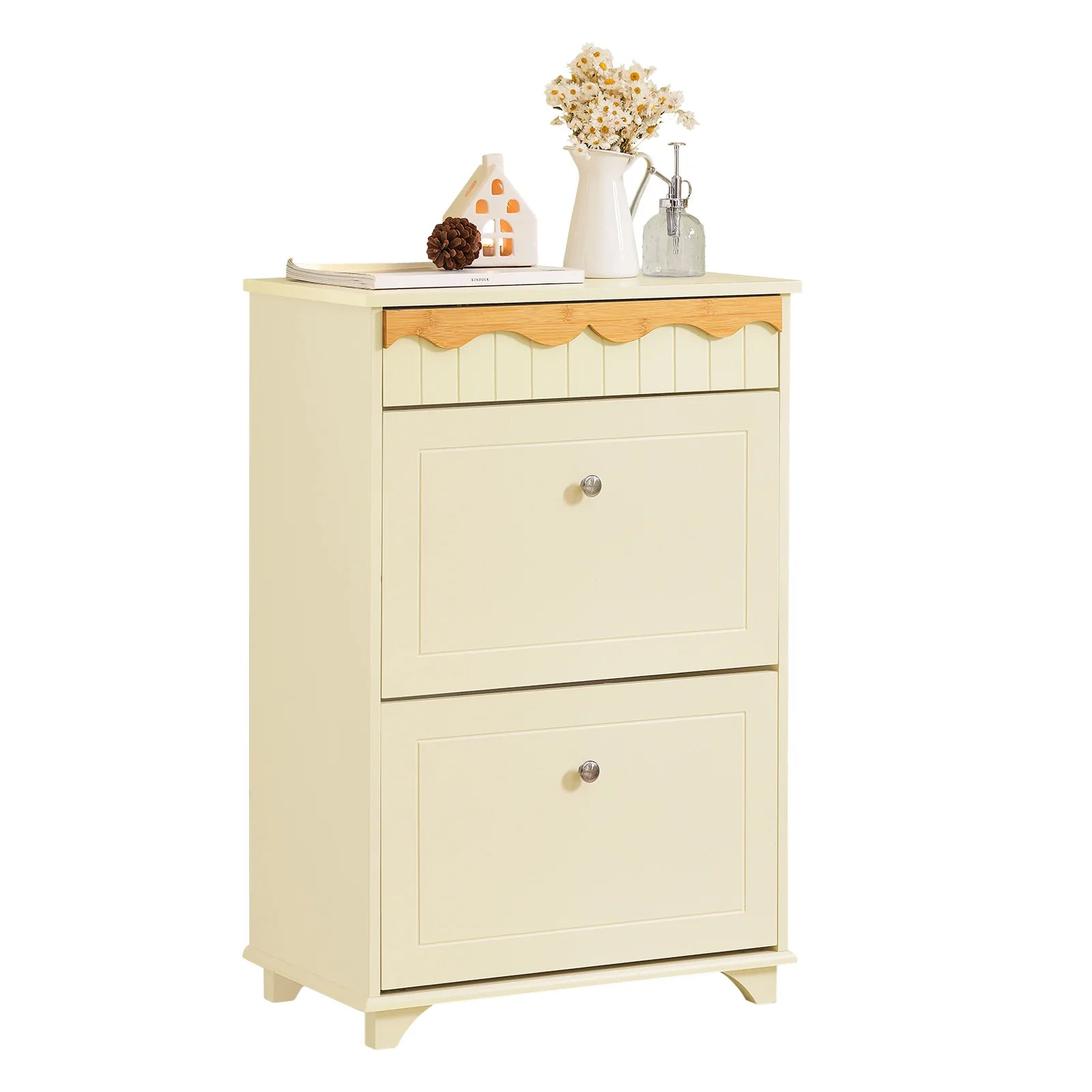 Dekorativt Skoskab    Hylder  60x35x90cm  Varm Beige