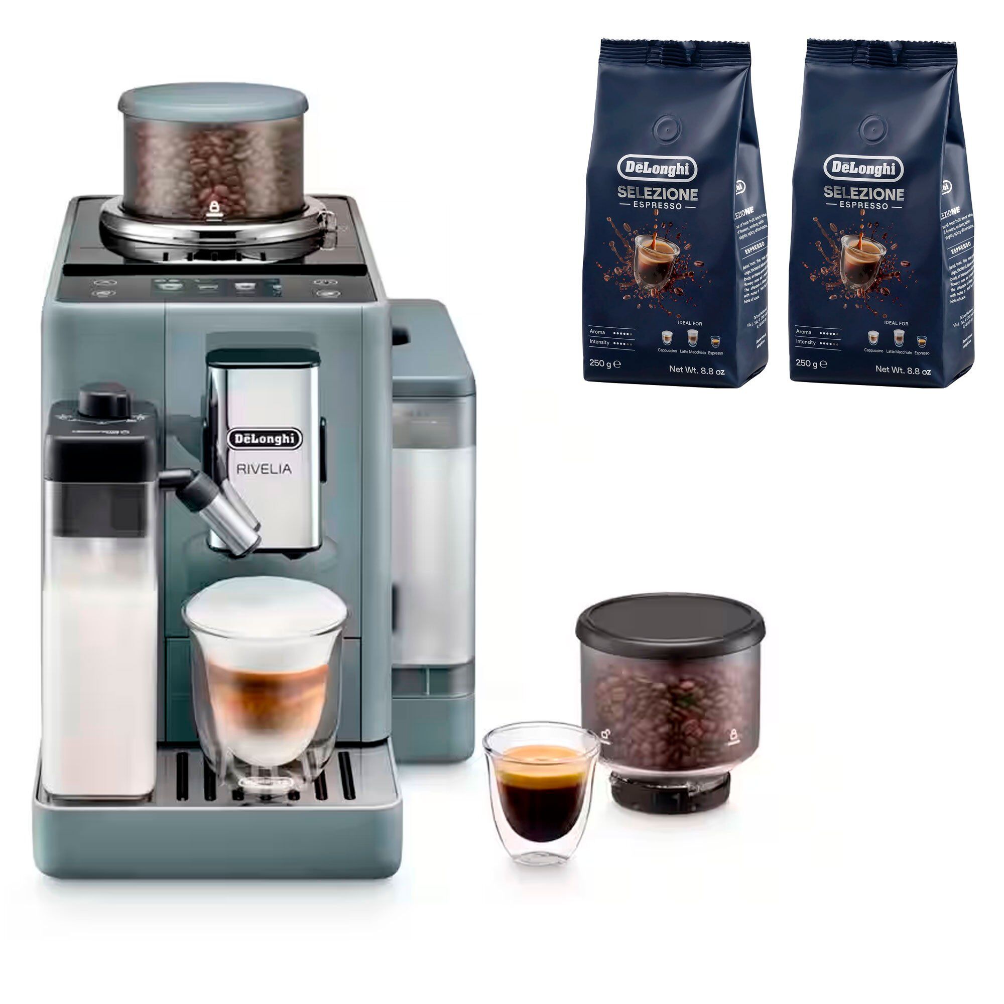 Delonghi Rivelia Helautomatisk Kaffemaskine  Grå     St Kaffebønner Dlsc600