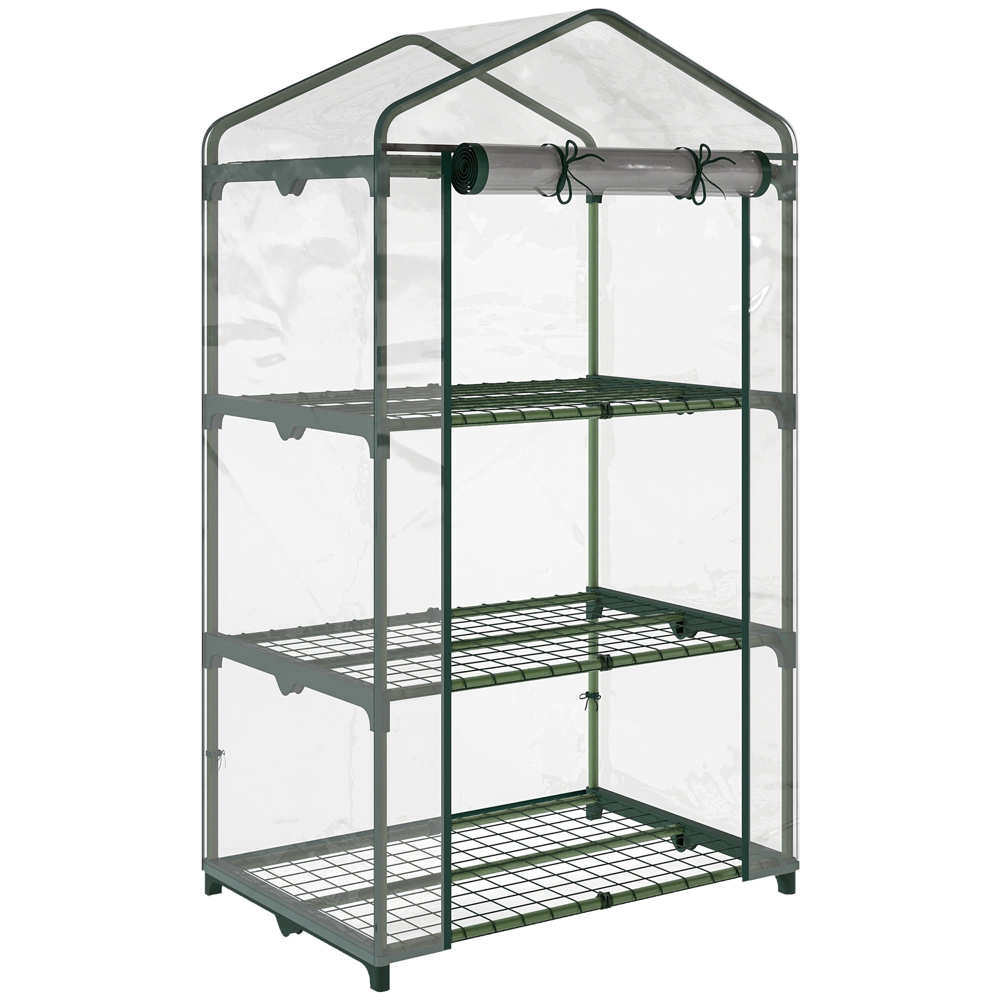 Drivhus Med Hylder  Vintersikkert Foliedrivhus Til Altan  69   49   125 Cm  Transparent