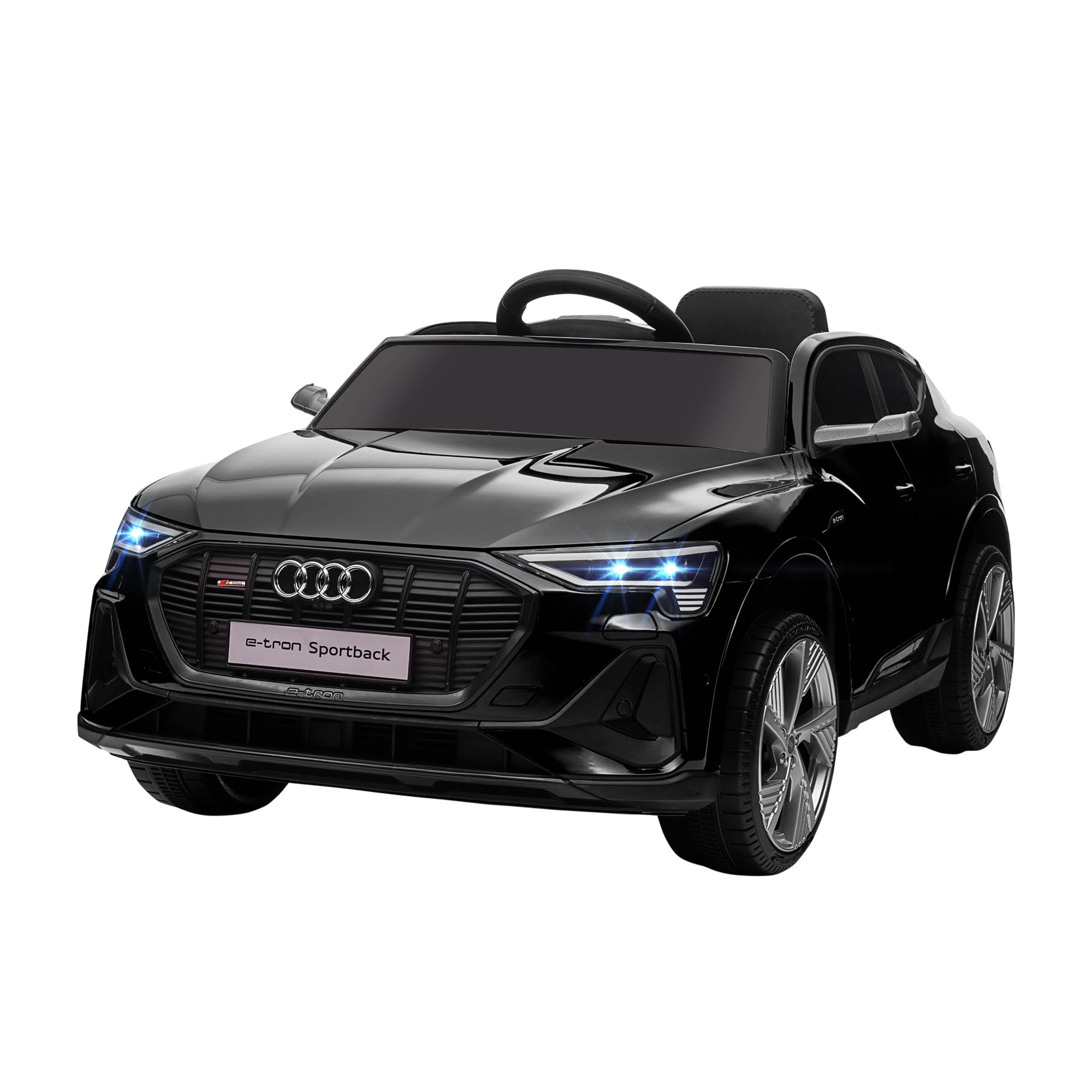 Elektrisk Børnebil 12v Elbil Audi -tron Elbil Med Fjernbetjening Sikkerhedssele Musik Mp3 Usb Tf Børnebil Til Børn - år - Km Sort