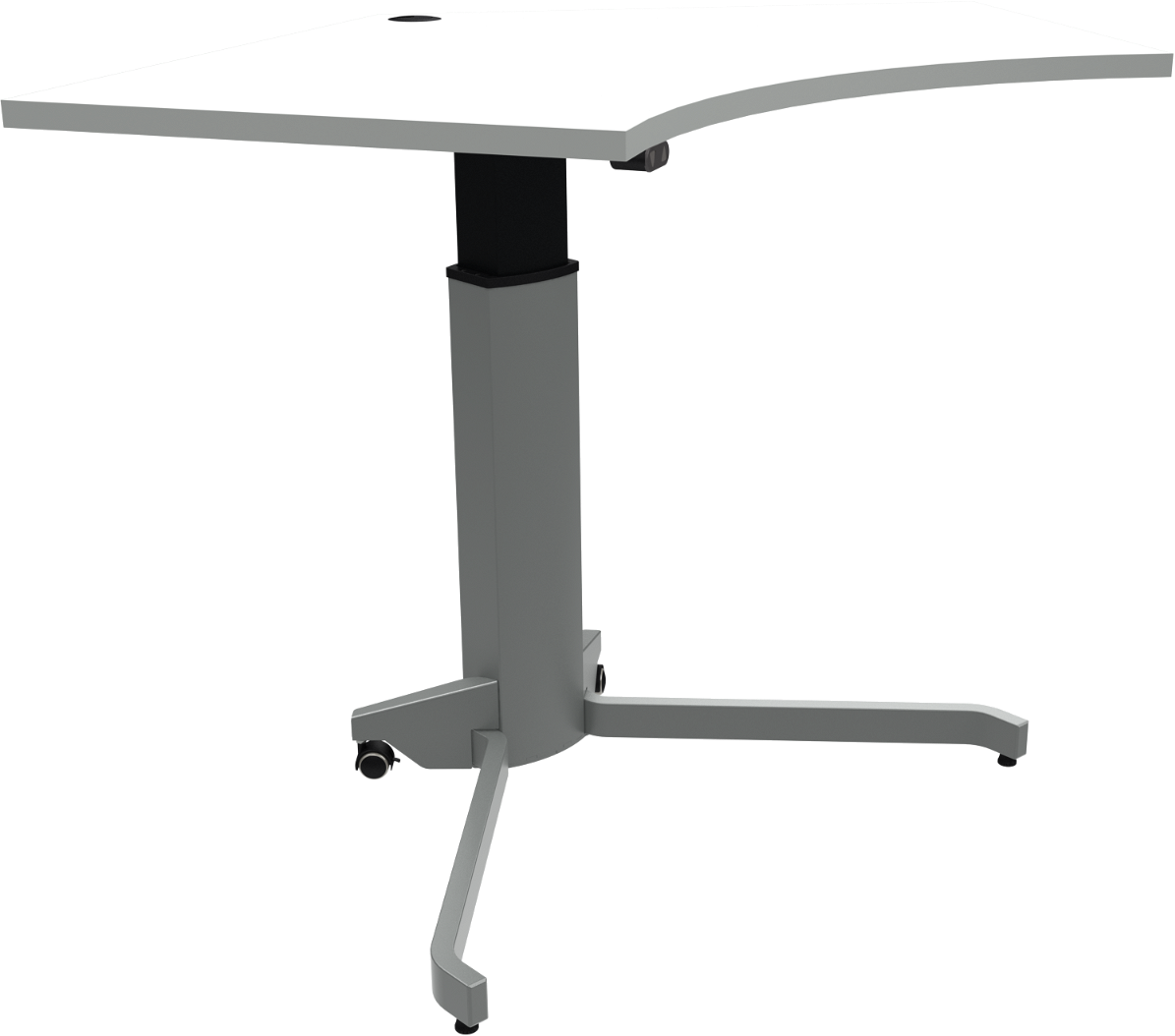 Elektrisk Hæve-sænkebord Enkeltben Zennord Zenrise Femkantet Skrivebord Hvid Sølv 68-120 Cm