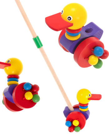 En Gående And   Træ  Skubbes På En Pind