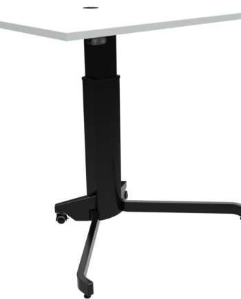 Enkeltben Firkantet Hæve- Sænkebord Zennord Aerotable Hvid Sort 68-120 Cm Mfc Melamin Med Låsbare Hjul Og Kabelgennemføring